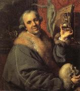 Johann Zoffany Self-Portrait with Hourglass oil painting on canvas